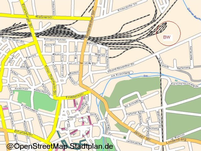 Stadtplan Weimar - ehemaliges BW